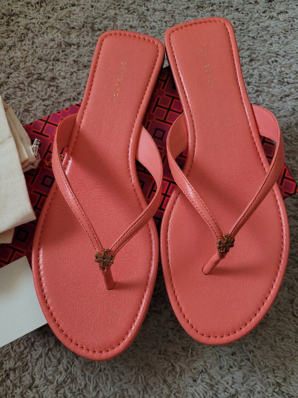NIB Tory Burch Classic Flip Flop Goat Leather - 8.5